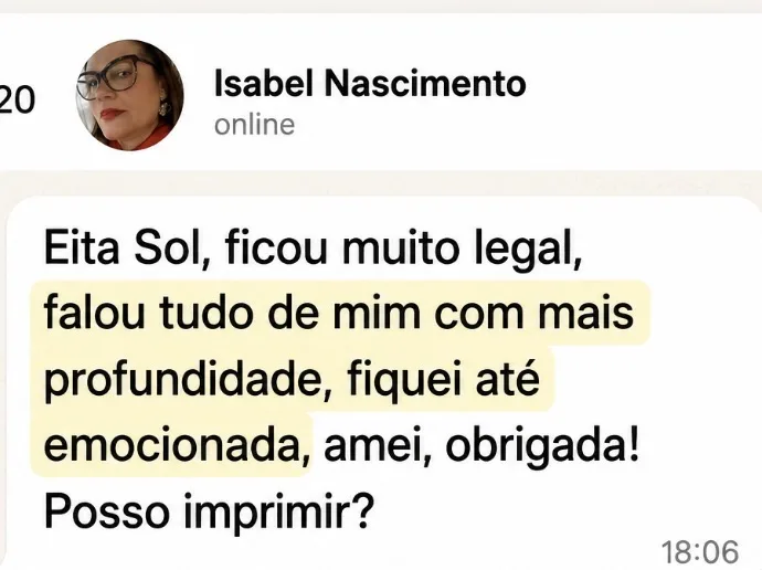 Depoimento de Isabel Nascimento sobre o resultado do Raio X